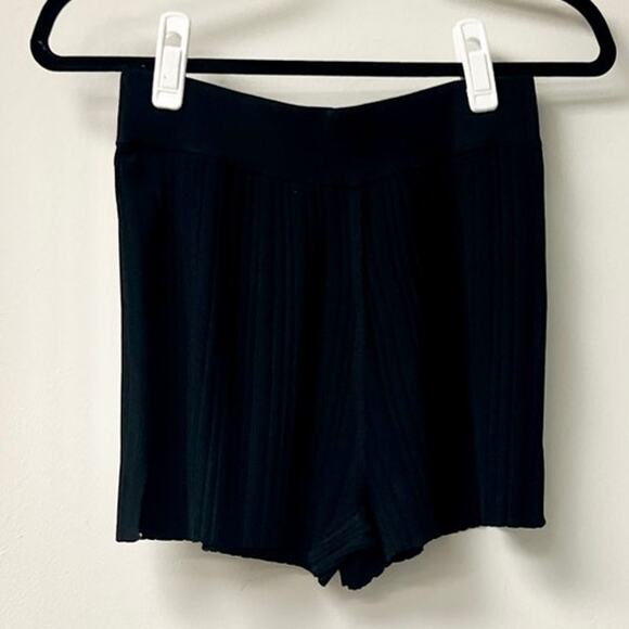 Cult Guia Pull On High Waisted Ribbed Knit Mini Short Black Women's Size S - Picture 1 of 4